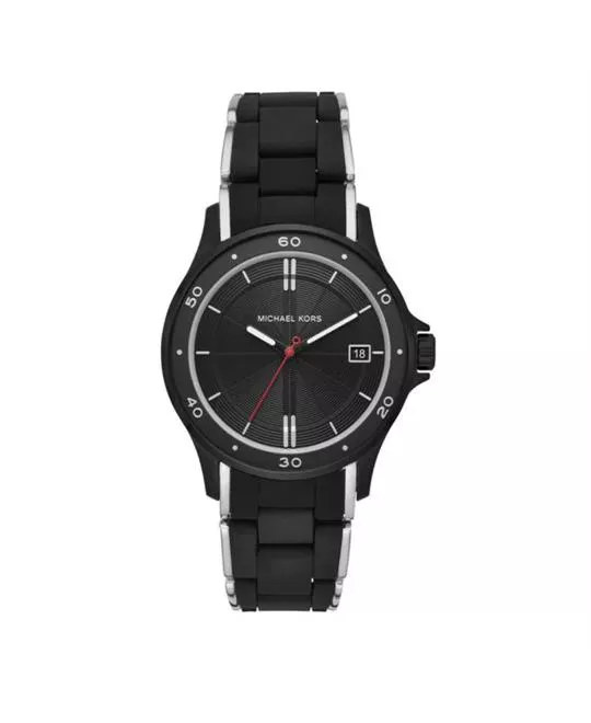 Michael Kors Reid Black And Silicone Watch 40mm