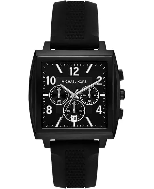 Michael Kors Rhys Chronograph Black Silicone Watch 40mm