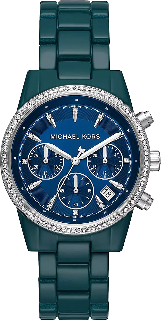 MSP: 92352 Michael Kors Ritz Pavé Teal Coated Watch 37mm 6,882,000