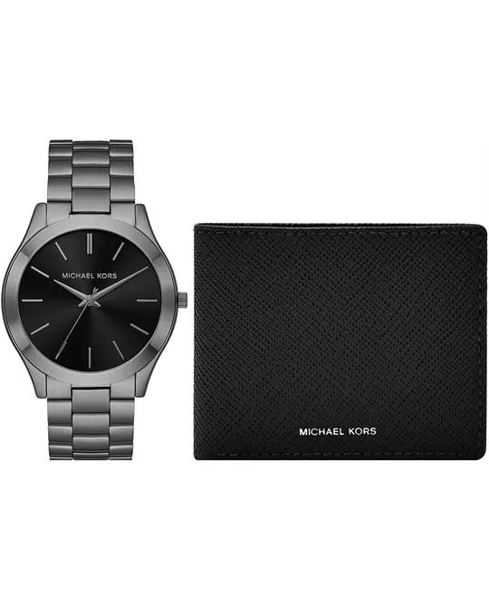 Michael Kors Runway Gunmetal Watch Set 44mm