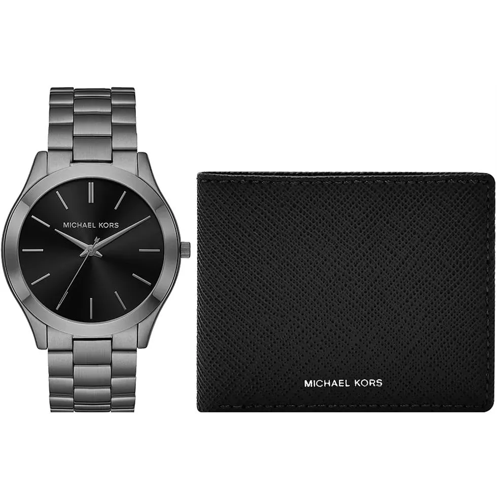 Michael Kors Runway Gunmetal Watch Set 44mm