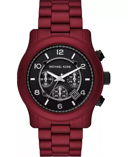 Michael Kors Runway Red Matte Coated Watch 45mm