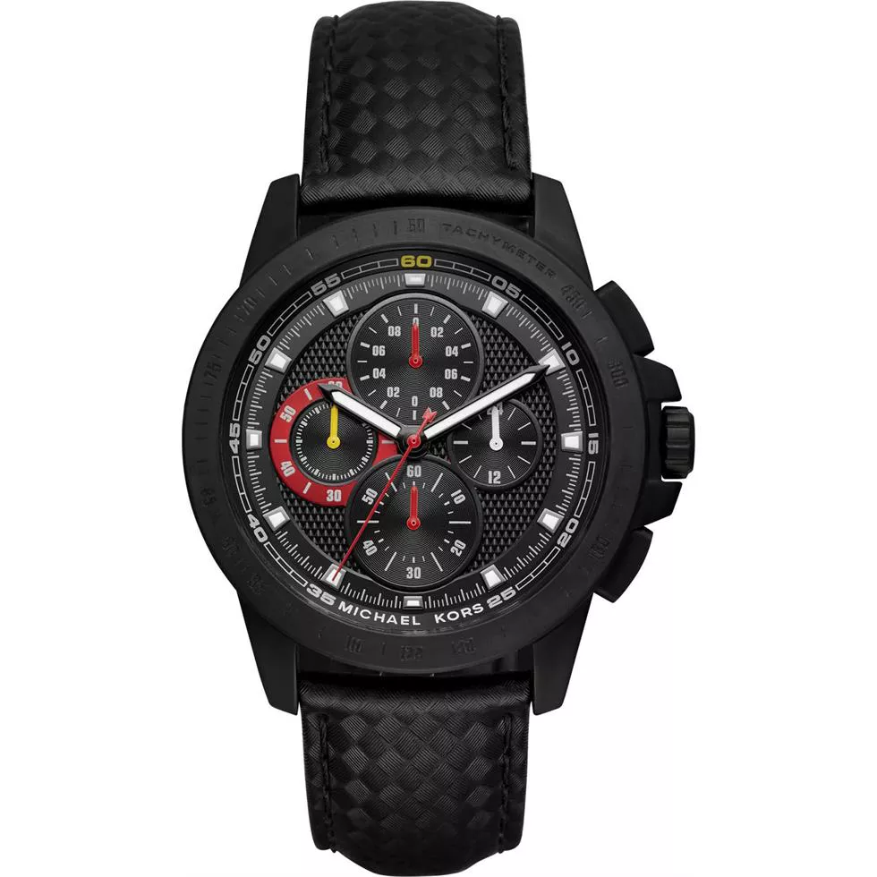 Michael Kors Ryker Black Textured Watch 43mm