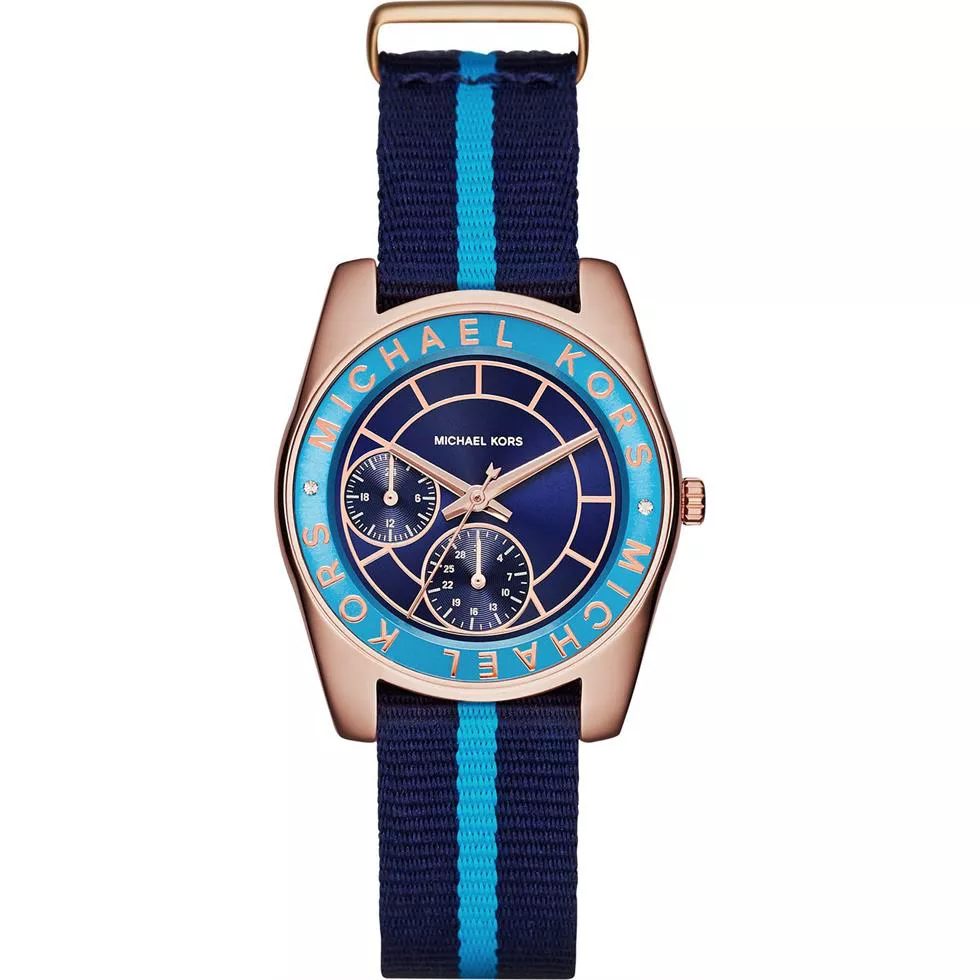Michael Kors Ryland Turquoise Grosgrain Watch 33mm 