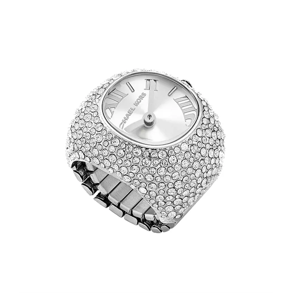 Michael Kors Rylee Pavé Silver Tone Ring Watch 24mm