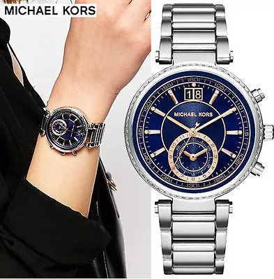 Michael Kors Sawyer Silver-Tone Watch 39mm