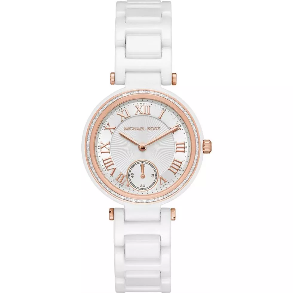 Michael Kors Skylar White Ceramic Watch 33mm