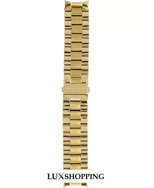 Michael Kors Straps Logo Gold Coated Steel Bracelet 24mm