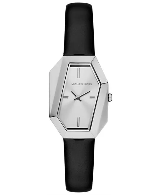 Michael Kors Suri Silver-Tone and Leather Watch 24mm