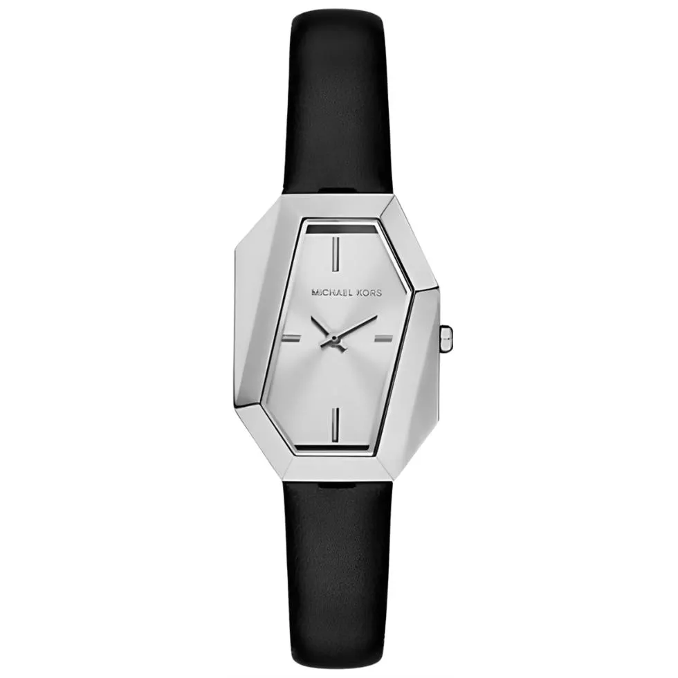 Michael Kors Suri Silver-Tone and Leather Watch 24mm