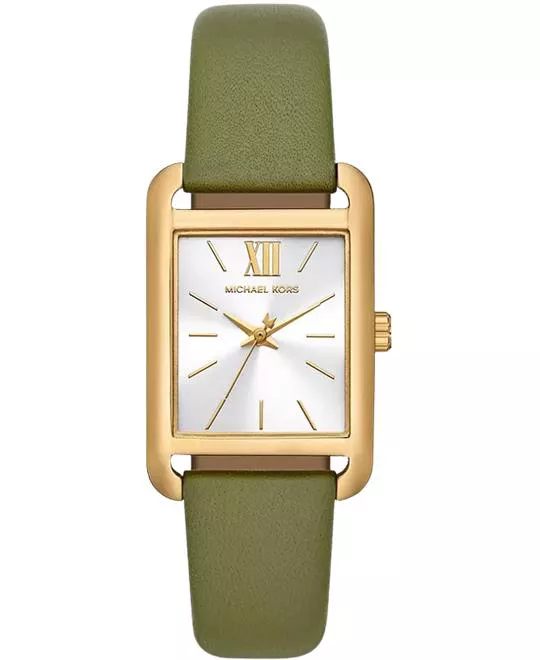 Michael Kors Monroe Three-Hand Green Leather Watch 27mm x 40mm