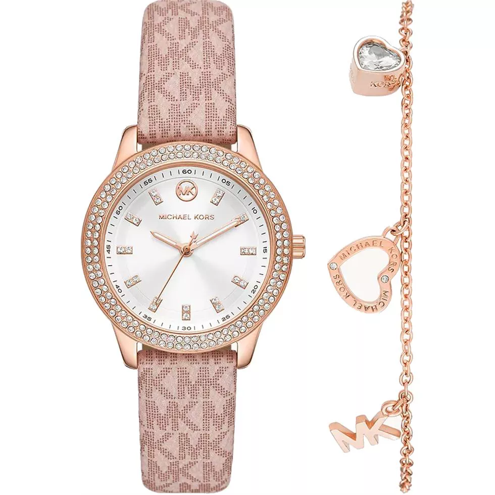 Michael Kors Tibby Blush PVC Watch Set 34mm