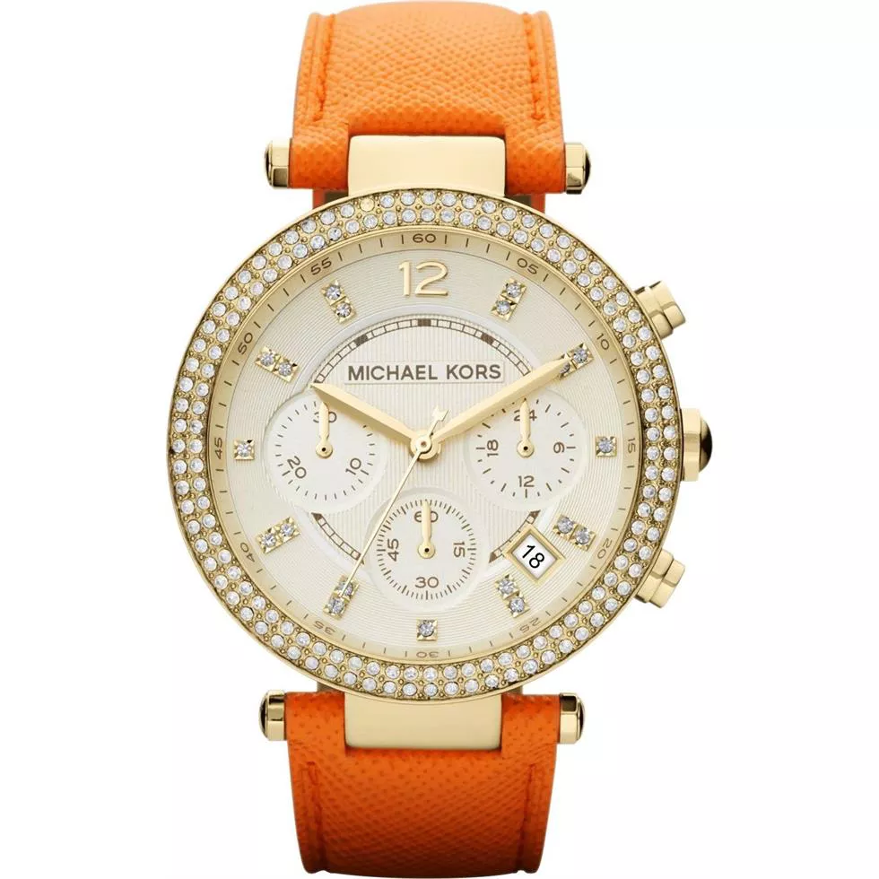 Michael Kors Parker Gold Orange Watch 39mm	