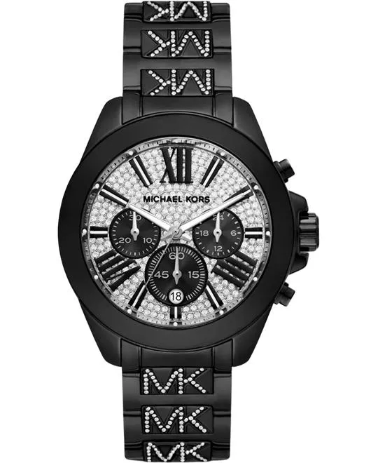 Michael Kors Wren Pavé Logo Black-Tone Watch 41.5mm
