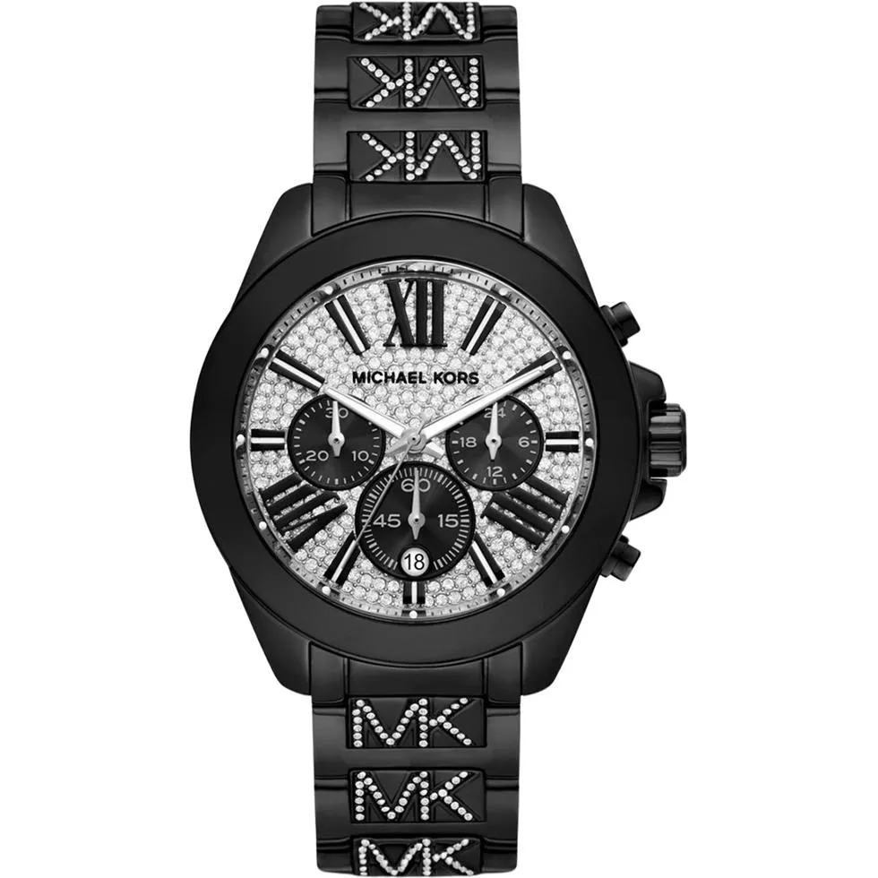Michael Kors Wren Pavé Logo Black-Tone Watch 41.5mm