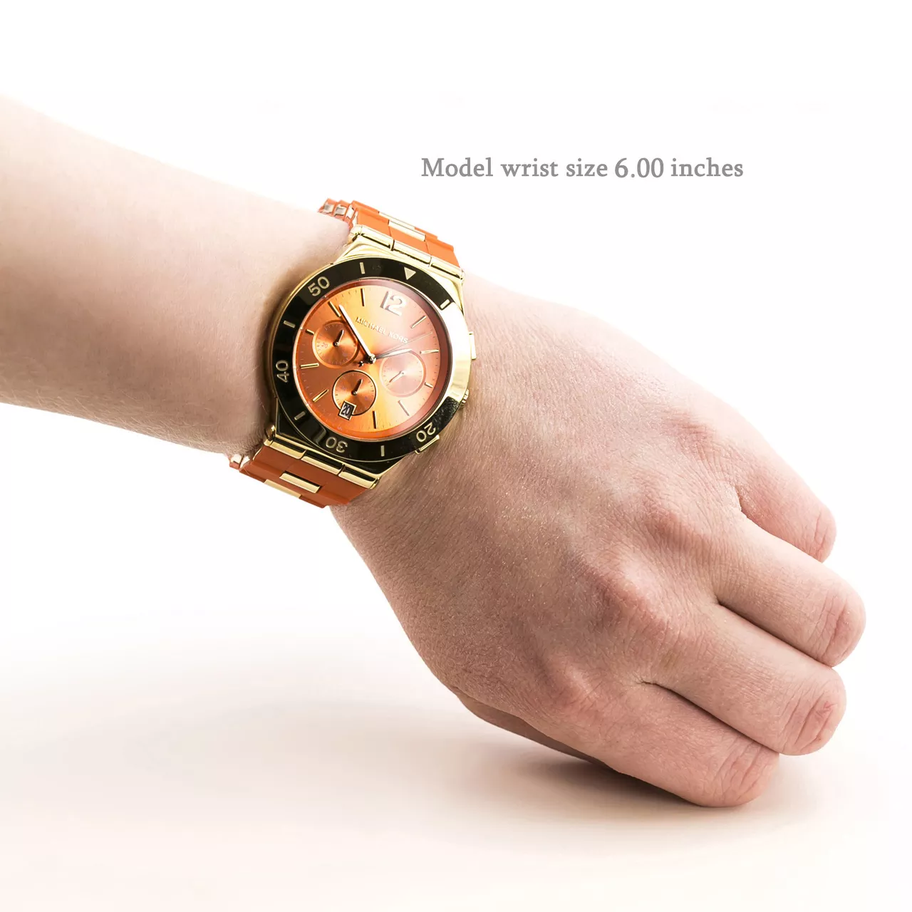 Michael Kors Wyatt Orange & Gold Silicone Watch 40mm