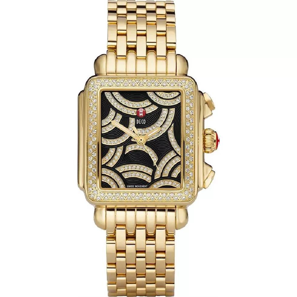 Michele Art of Deco Gold-plated Ladies Watch 33x35mm