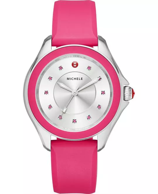 Michele Cape Silver Dial Pink Watch 40mm