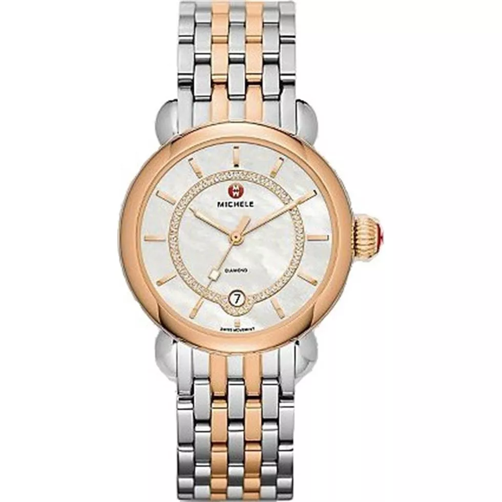 MICHELE CSX Elegance Mother of Pearl Ladies Watch 36mm