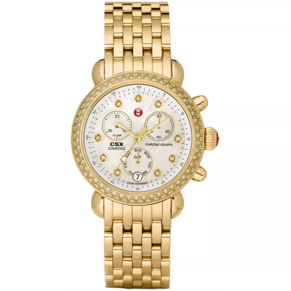 Michele CSX Ladies Gold Plated 36mm