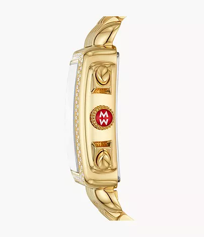 Michele Deco 18k Gold Diamond Watch 33mm