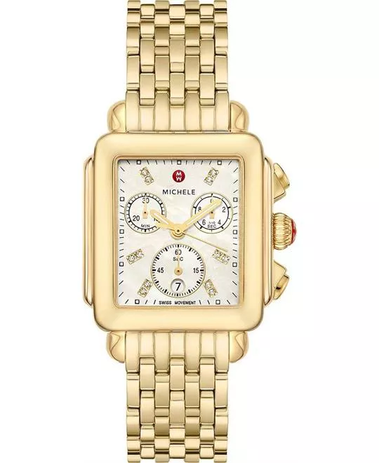 Michele Deco 18k Watch 33MM