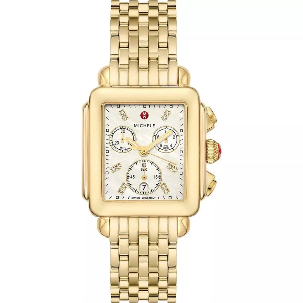 Michele Deco 18k Watch 33MM