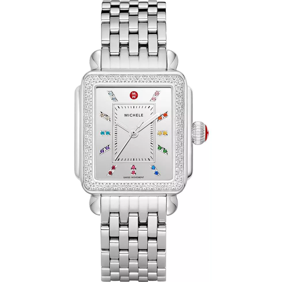 Michele Deco Carousel Dial Diamond Watch 33mm x 35mm