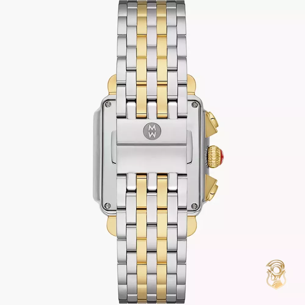 Michele Deco Diamond Two Tone 18K Gold Plated Watch 35mm