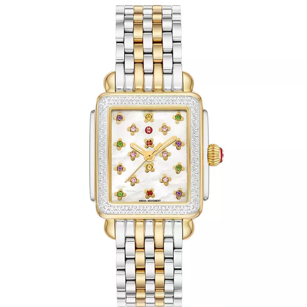 Michele Deco Fleur Two-Tone 18K Gold-Plated Diamond Watch 31mm