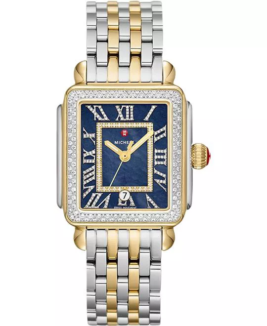 Michele Deco Madison 18k Gold-Plated Diamond Watch 33mm