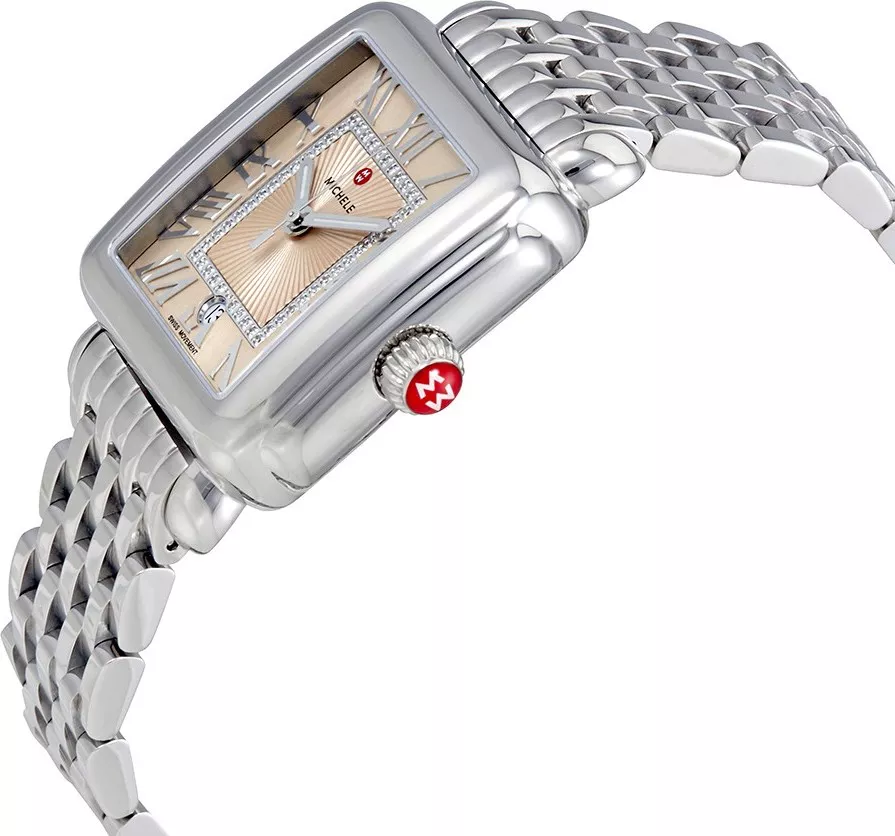 Michele Deco Madison Beige Diamond Watch 33 x 35mm