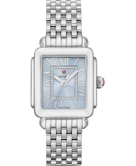 Michele Deco Madison Stainless Diamond Dial Watch 29mm X 31mm