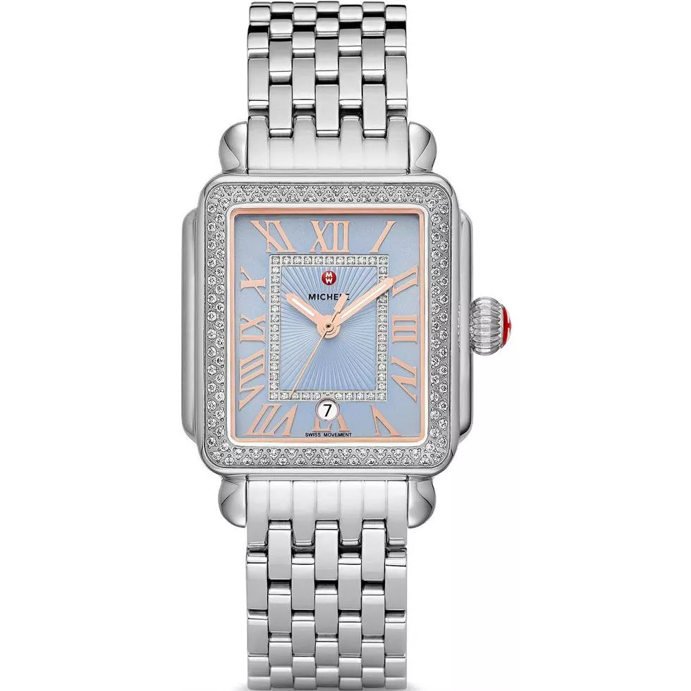 Michele Deco Madison Stainless Diamond Watch 33 mm X 35mm