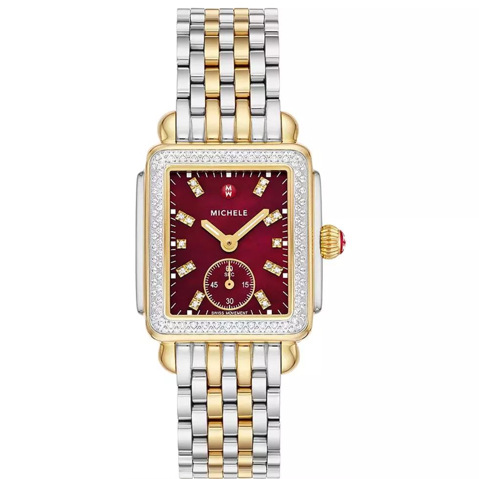 Michele Deco Mid Two-Tone 18K Gold-Plated Diamond Watch 29mm