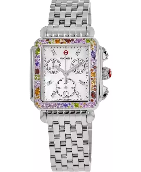 Michele Deco Soirée Diamond Two-Tone 18K Gold Plated Watch 33mm