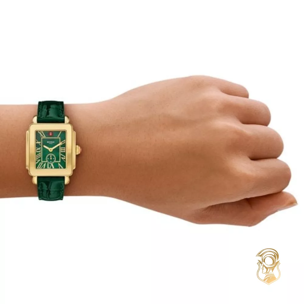 Michele Deco Sport Mid Gold-Plated Lush Watch 31mm