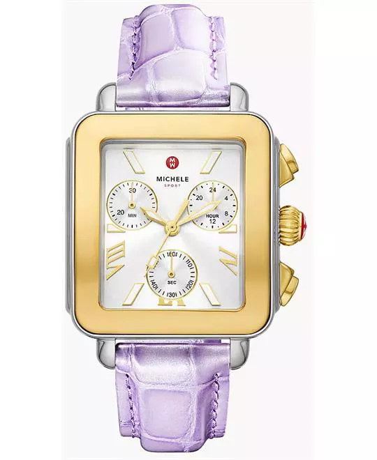 Michele Deco Sport Two-Tone Lavender Watch 36mm