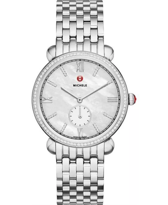 MICHELE Gracile Mother of Pearl Diamond Watch 36mm