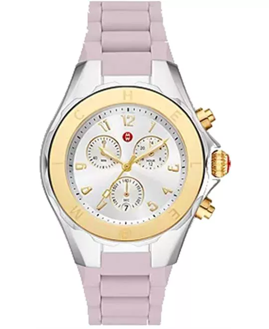 Michele Jellybean Two-Tone Lilac Silicone Watch 38mm