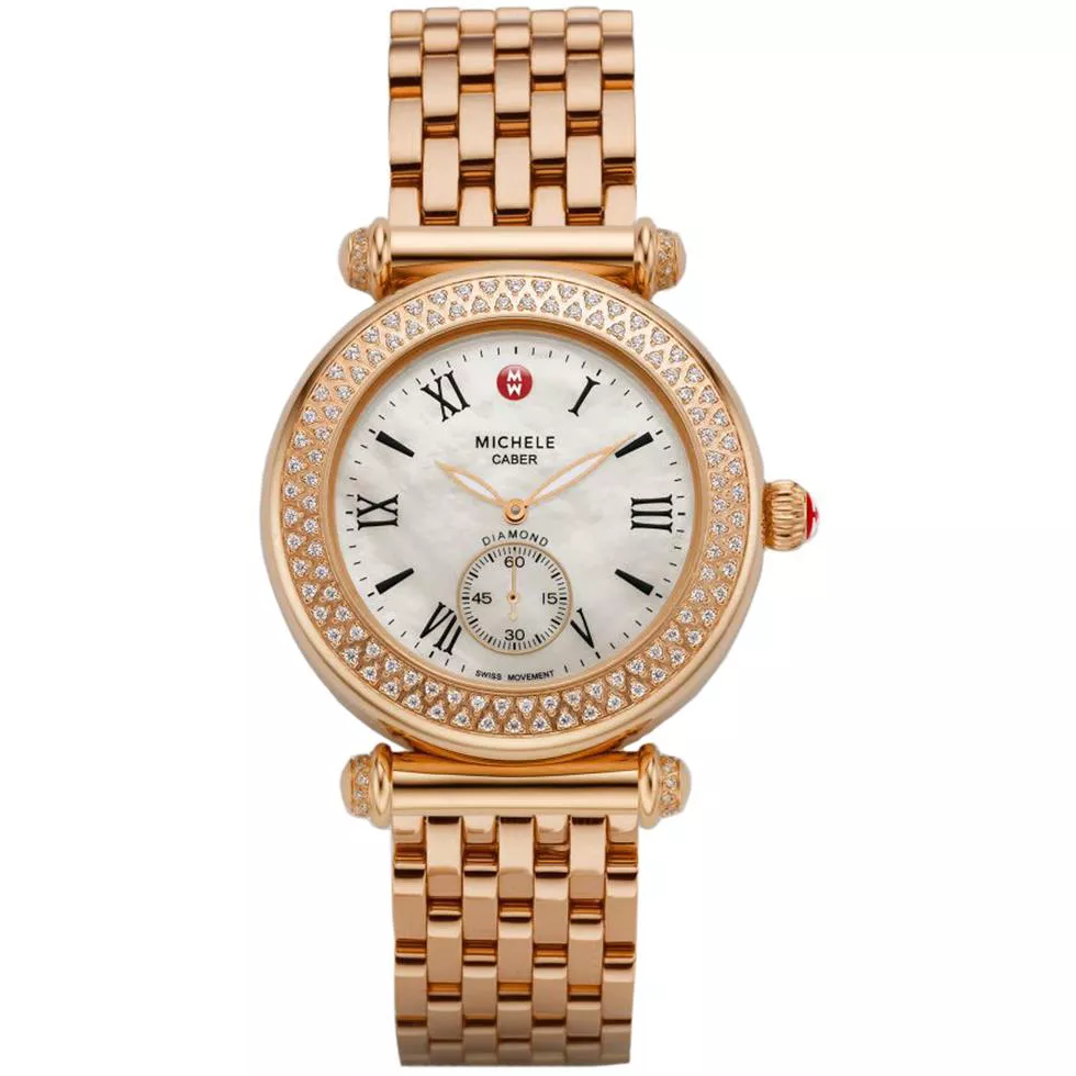 Michele Caber Diamond Bezel Watch Ladies 37mm