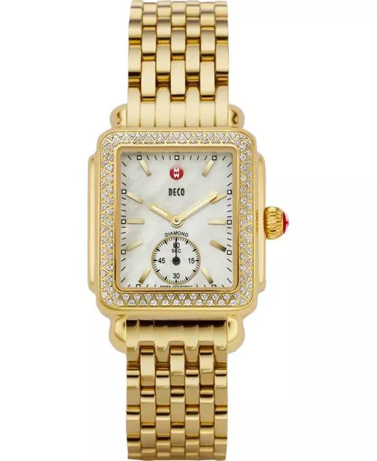 Michele Deco Mid Diamond Gold Watch 29*31mm