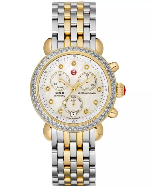 Michele Ladies Stainless Steel & Gold 36mm