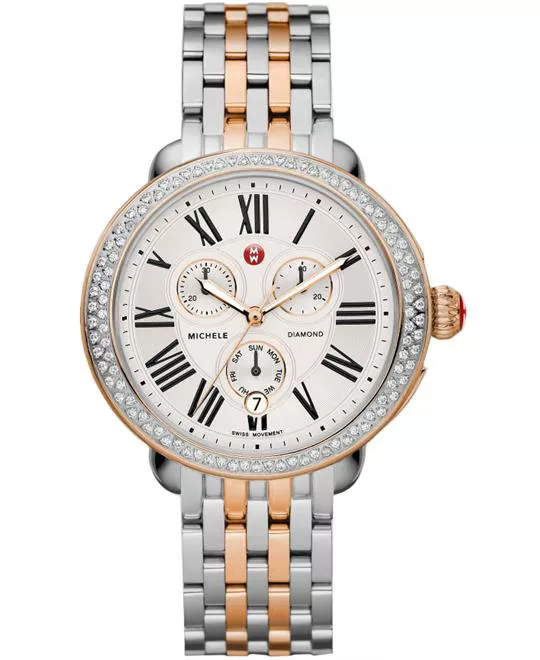 Michele Ladies Stainless & rose Gold 40mm X 38mm