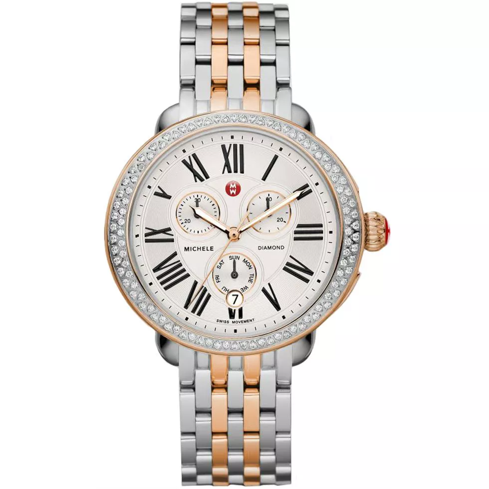 Michele Ladies Stainless & rose Gold 40mm X 38mm