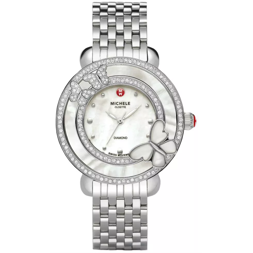 Michele Ladies Stainless Steel Polished 38mm
