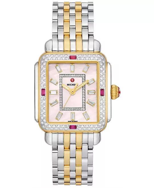 Michele Limited Edition Deco Baguette18K Gold-Plated Diamond Watch 33mm