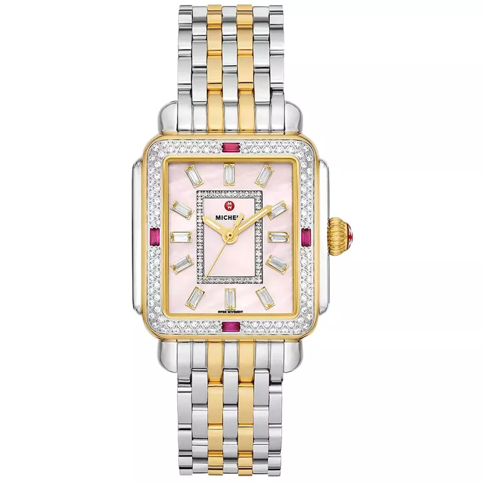 Michele Limited Edition Deco Baguette18K Gold-Plated Diamond Watch 33mm