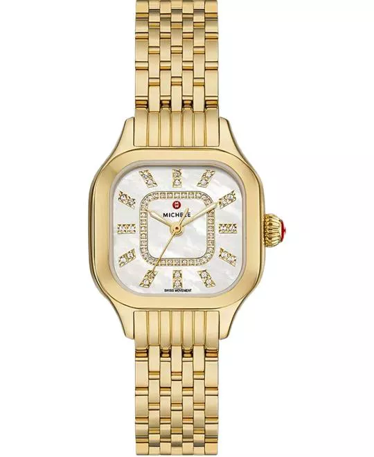 Michele Meggie 18K Gold-Plated Diamond Dial Watch 29 x 14mm