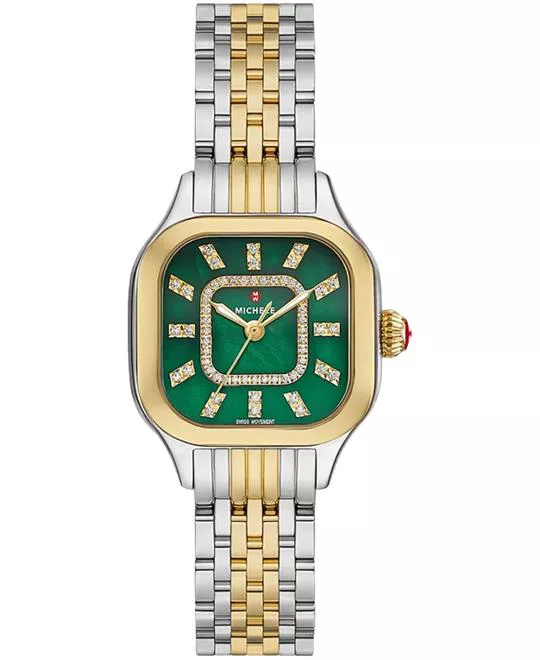 Michele Meggie 18K Two-Tone Gold-Plated Diamond Dial Watch 29mm
